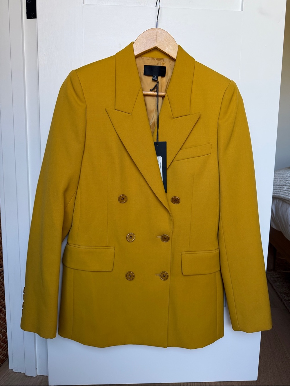 Nili Lotan Double-Breasted Mustard Valerie Jacket